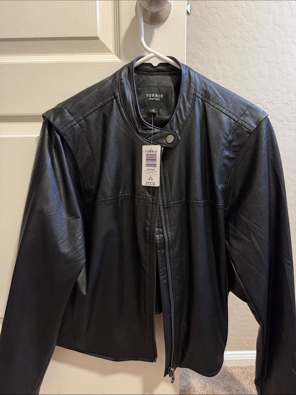 torrid Black Faux Leather Bomber Jacket